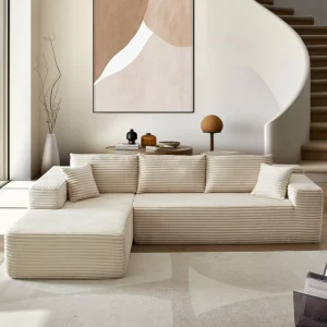 Velvet L-Shape Modular Sectional Sofa Set for Living Room