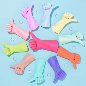 Velvet Lined Latex Gloves Thickened and Warm for Kitchen Cleaning Dishwashing and Aquatic Work Safety Gloves