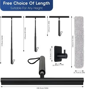 Versatile Retractable Squeegee Cleaner Floor Glass Telescopic Squeegee Wipers Table Washer Silicone Shower Window