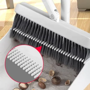Vertical Floor Cleaning Sweeping Brush Detachable Plastic Bristle Broom and Dustpan Set With Metal Long Handle