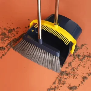 Vertical Windproof Dustpan and Folding Sweeper Broom Plastic Household Cleaning Broom Dustpan Set