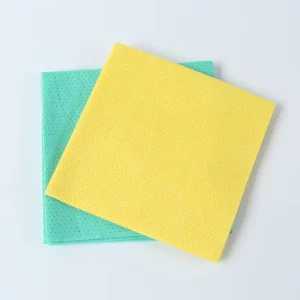 Viscose Polyester Yellow Color Non Woven Cloth Super Absorbent Cleaning Cloth