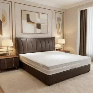 Vonliva Modern Luxury King Size Wooden Bedroom Furniture Set with Leather Upholstery 10 Year Warranty for Apartment & Resort Use