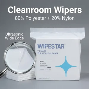 WIPESTAR Cleanroom Wipers 4×4 Dust free Textile Cleaning Cloth 600PCS COG Touchscreen Adhesive Removal Lint Free Wipes