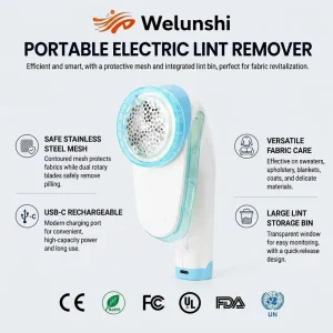 WLS-1802 Professional Fabric Shaver for Clothes and Furniture Rechargeable Lint Remover for Sweaters Blankets Leggings