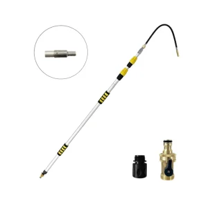 WP TG3203 Reusable Aluminum Gutter Cleaning Wand with Adjustable Water Flow Modes and Brass Switch 3.2M