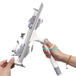 WS375 Eco Friendly Telescopic Rod Glass Cleaning Brush Plastic Squeegee Double-Sided Long Multi-Purpose Window Cleaning Tool