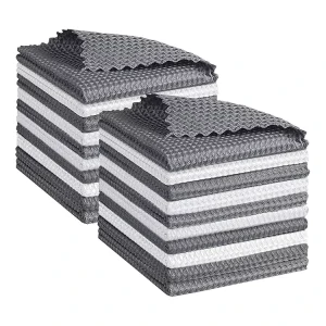 Waffle Weave Microfiber Towel Eco friendly Absorbent Quick Dry Lightweight Machine Wash for Kitchen