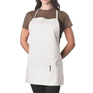 Waiter Baking Painting BBQ 3 Pocket Adjustable Bib Apron Blank Men Women White Kitchen Uniform