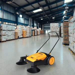 Walk Behind Manual Outdoor Floor Sweeper with Burnishing Function Dust Free Cleaning Equipment 1050MM Cleaning Width