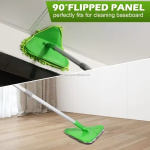 Wall Cleaning Dust Removal Mop 2 in 1 with Squeegee and Telescopic Rod for Floor Cleaning Cleaning Mop with Squeegee