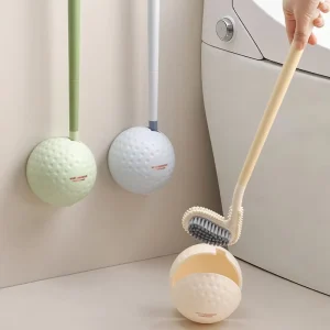 Wall Hanging Toilet Brush Double sided Soft Silicone No Dead Angle No Drilling Gap Bathroom Long Handle