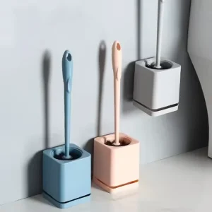 Wall Mounted Bathroom Toilet Brush Household Punch Free Long Handle Toilet Brush Set Toilet Cleaning Brush with Holder