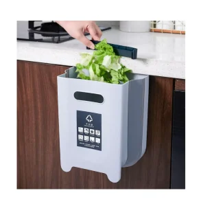 Wall Mounted Eco Friendly PP Waste Bins Sustainable Folding Home Trash Can with Open Top Storage Bucket
