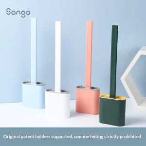Wall Mounted Long Handled Toilet Brush with Base Household Soft Toilet Brush Set Multi Functional Toilet Cleaning Brush