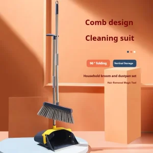 Wall mounted Standing Space saving Dust Hair Cleaning Broom and Dustpan Set Brooms Dustpans