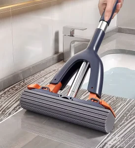 Wash Free Portable Self Squeeze Short Mini Mop Portable Mini Mop for Bathroom Kitchen Desktop Glass and Car Window