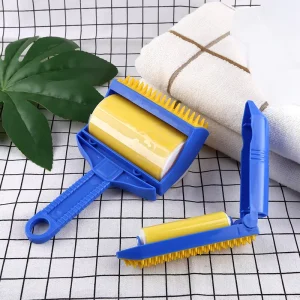 Washable Lint Roller Set Dog Cat Hair Lint Fur Brush Remover Pet Hair Roller Self Cleaning Washable Lint Brush Custom Yellow OEM