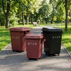 Washable Swing Top Plastic Sterilization Waste Bin with Lids for Office Break Room Indoor Outdoor Use