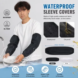 Washable Waterproof Fabric Oversleeve Elastic Cuff Stain Resistant Anti Dirty Sleeve Cover for Kitchen Catering Food Service
