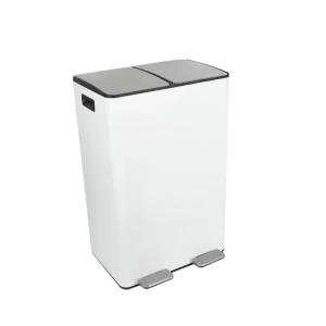 Waste Bin Metal Garbage Trash Best Bins Stainless Steel Separate Medical Luxury with Pedal Recycle Kitchen Outdoor 2 Two 60L