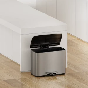 Waste Bin Trash Can Stainless Steel Soft Close Living Room Office Square Pedal Trash Bin Recycle Bin Recycle Trash Can