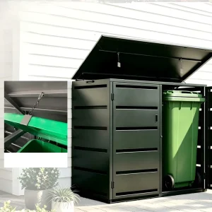 Waste Separation Bins Durable 240L 480L Galvanized Steel Trash Can Street with Flip Lid Demountable Big Garbage Cans for Public
