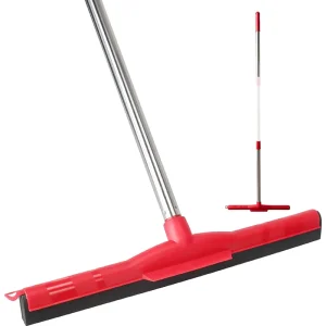Water Broom & Floor Squeegee Scrubber with 51″ Adjustable Pole EVA Foam Blade Indoor Outdoor Use for Bathroom Tile Marble