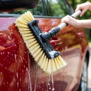 Water Channeled Five Side Car Wash Brush Stretch Aluminum Pole Soft Bristle SUV Windshield Exterior Cleaner