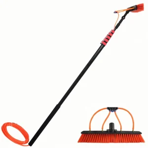 Water Fed Brush with Telescopic Pole for Window Glass Curtain Wall Washing Tools