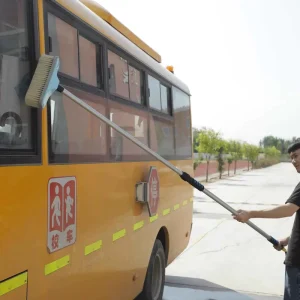 Water Flow Boar Hair Car Wash Brush Soft Auto Clean Mop Telescopic Foam Handle Stretchable Hose Connect Washer for Truck