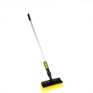Water Flow Through Car Wash Brush With Telescoping Handle Outdoor Soft Bristles Water Fed Window Glass Cleaning Brush