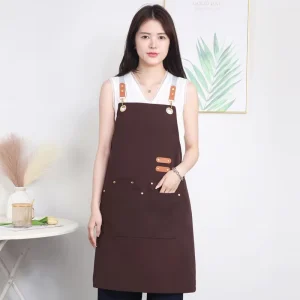 Water Oil Resistant Canvas Sleeveless Apron High Style Modern Minimalist Workwear for Coffee Shops Home Use Professional