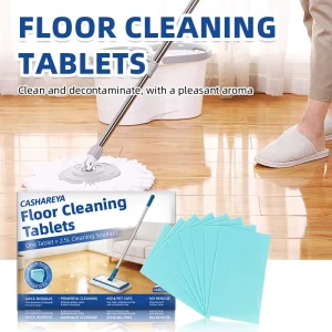Water Soluble Eco-Friendly Disposable Floor Cleaning Sheets Multi-Surface Effect Tablets Fresh Scent Blue 16 Sheets Per Bag for