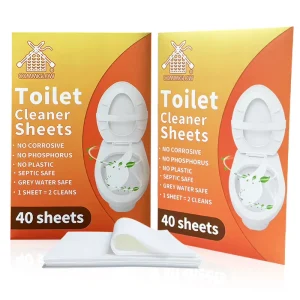 Water-Soluble Toilet Bowl Cleaner Strips, Non-Toxic, Concentrated, Plastic-Free
