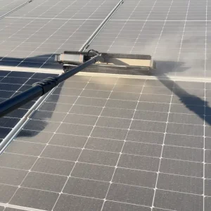 Water fed PV Panel Cleaning Roller Brush Battery and Plug in Usable Telescopic Pole Sweeps Dust to Lift Solar Power Generation