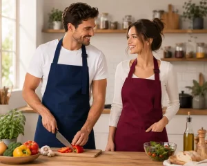 Waterproof Adjustable Chef Apron for Men and Women Premium Polyester Kitchen Apron with Pocket for Cooking BBQ Baking and Coffee Shop