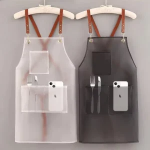 Waterproof Apron Artist Specific Apron Transparent Barber TPU Fashion Kitchen Restaurant White Woven Flower Uniforms OEM Accept
