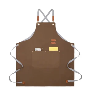Waterproof Canvas Cross Back Chef Sleeveless Apron for Men Women Working Kitchen Barbecue Restaurant Cleaning Apron
