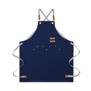 Waterproof Canvas Half Apron Custom Cross Back Chef Sleeveless for Men Women for Kitchen Barbecue Restaurant Cleaning