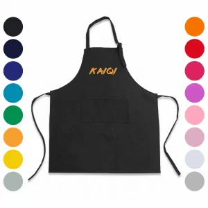 Waterproof Cotton Polyester Bib Chef Blank Black Restaurant Kitchen Cooking Apron with Logo Custom for Man and Woman