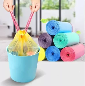 Waterproof HDPE LDPE Colored Scented PE Plastic Drawstring Garbage Bag Large Trash Bin for Household Car Kitchen Waste