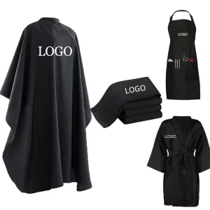 Waterproof Hair Cutting Fabric Hairdresser Cape Apron Custom Barbershop Queue Barber Wet Towels Gown for Men Hairdressing