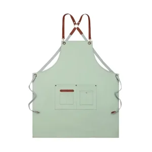 Waterproof Leather Household Canvas Apron Oil proof Kitchen Cooking Adult With Tool Pockets Waterproof Apron