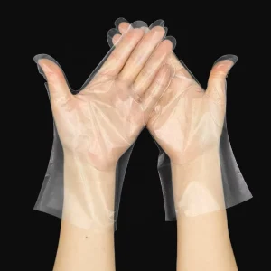 Waterproof PE Gloves Transparent Ambidextrous Square Texture Household Oil Resistant Clear Disposable CPE Gloves for Cleaning