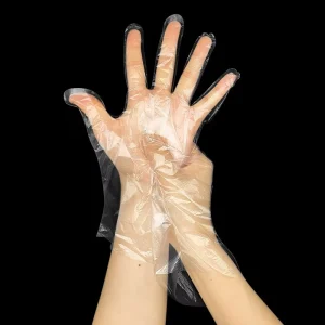Waterproof PE Gloves Transparent Cleaning Washing up Oil Proof Touch Screen Embossed Disposable Clear HDPE Gloves for Household
