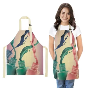 Waterproof Polyester Customize Logo Beauty Colorful Work Nail Salon Apron