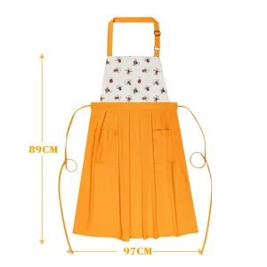 Waterproof Reusable Eco Friendly Durable Custom Logo Printed Restaurant Waitstaff Uniform Chef Tools Cotton Kitchen Apron