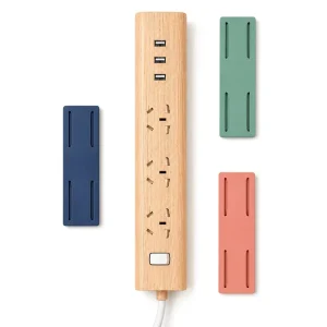Waterproof Self Adhesive Socket Holder Wall Mount Power Strip Bracket No Drill Plug Board Fixer for Bathroom Kitchen OEM Supply