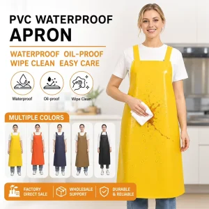 Waterproof Wear Resistant PVC Apron Thickened Multi color Oilproof Protective Apron for Food Production Slaughter Sites Workshop